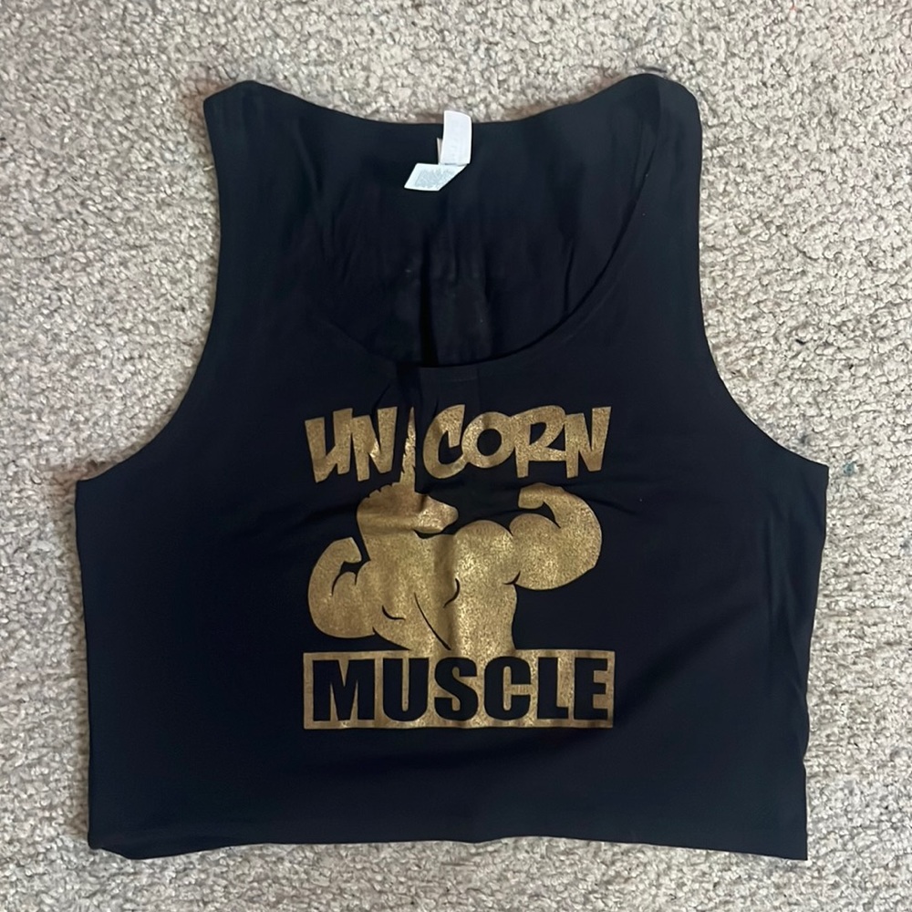 Unicorn muscle crop tank